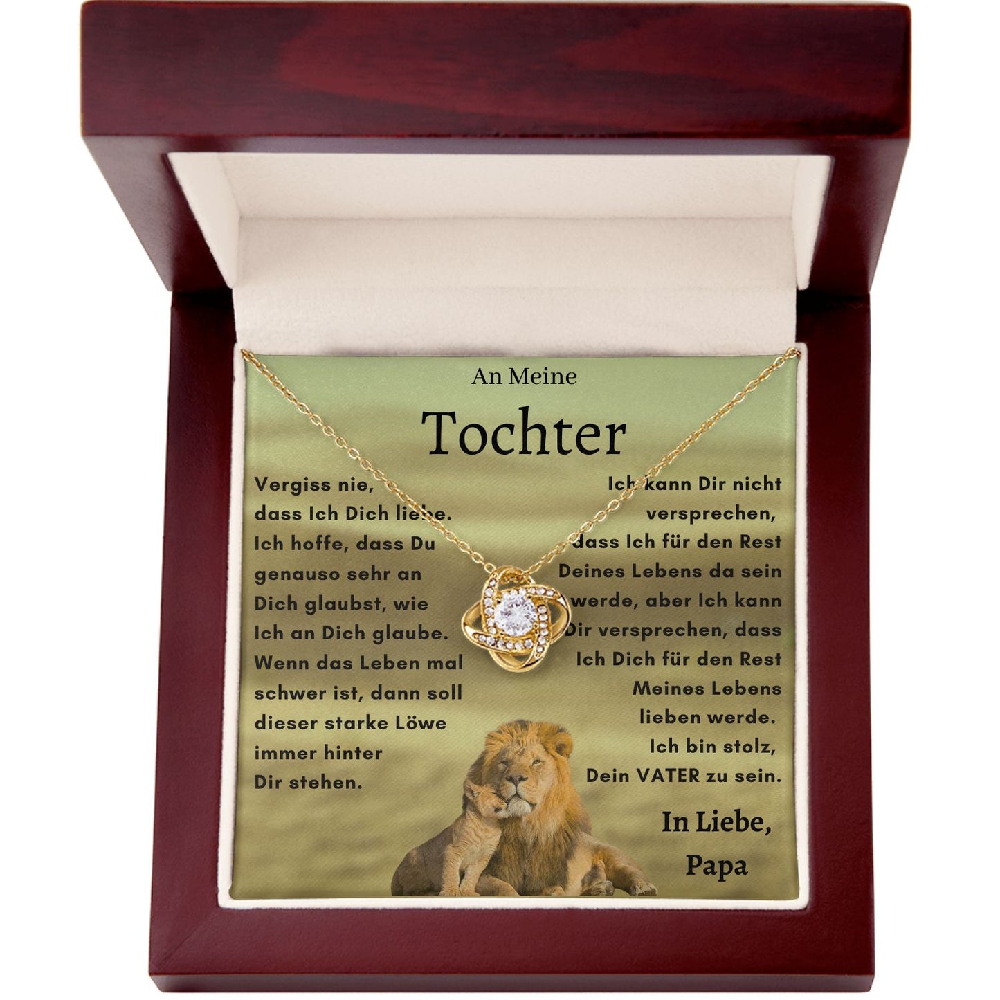 Knoten Halskette -An meine Tochter - Starke Löwe-L1-T3-