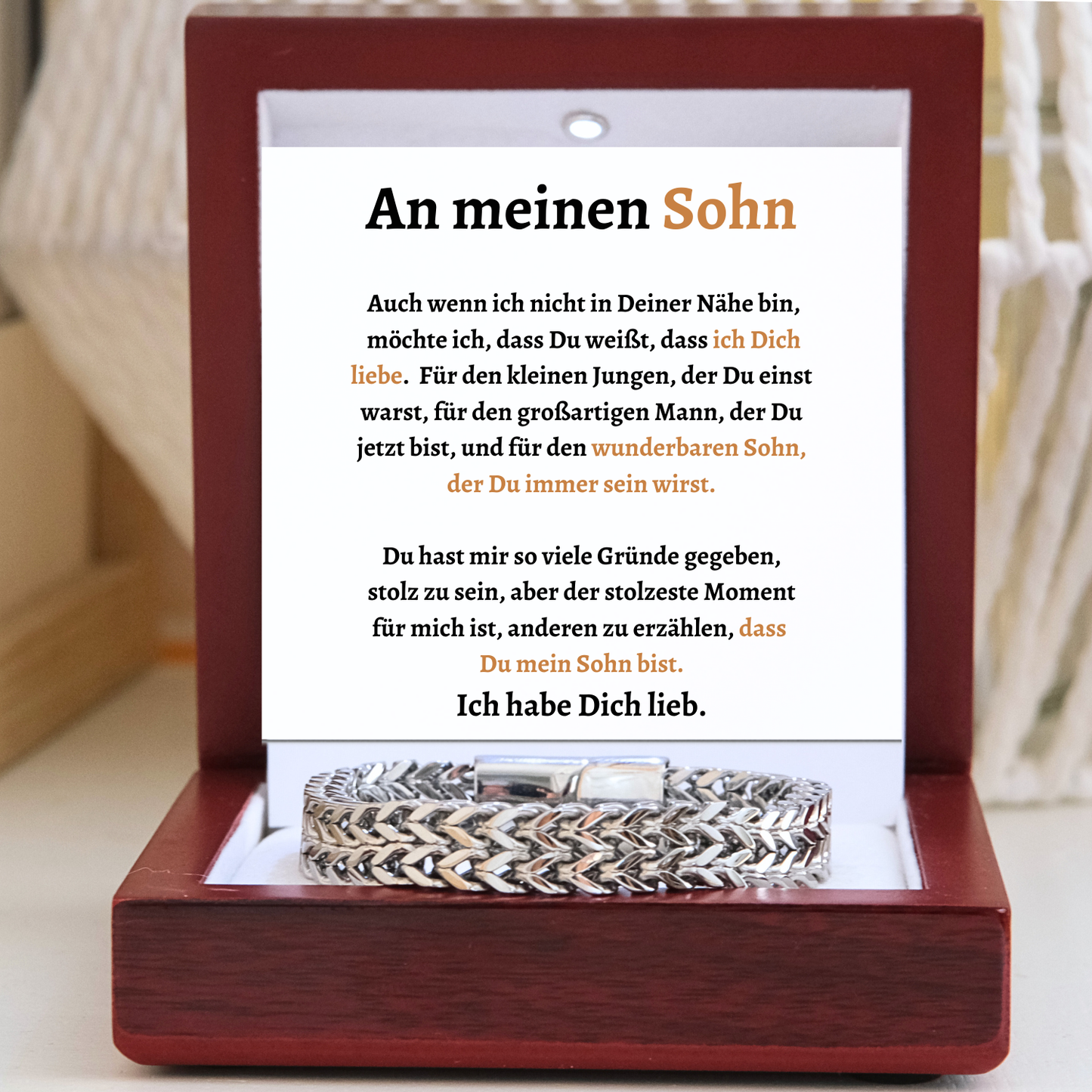 An meinen Sohn – Armband aus Edelstahl Deluxe - B17-T53