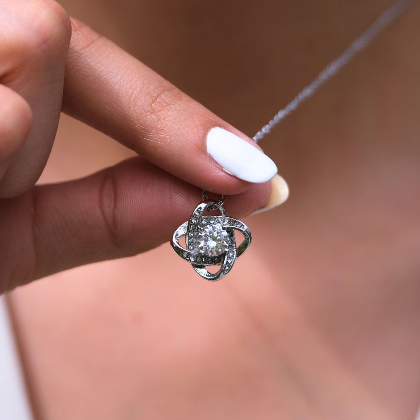 Knoten Halskette - Mit echter Rose - An meinen Liebe-L1