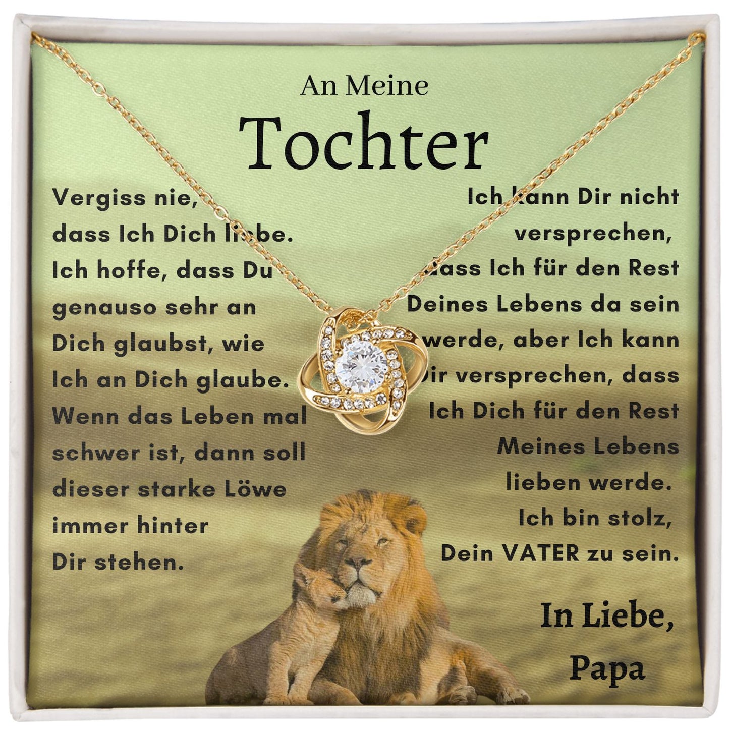 Knoten Halskette -An meine Tochter  - Starke Löwe-L1-T3-