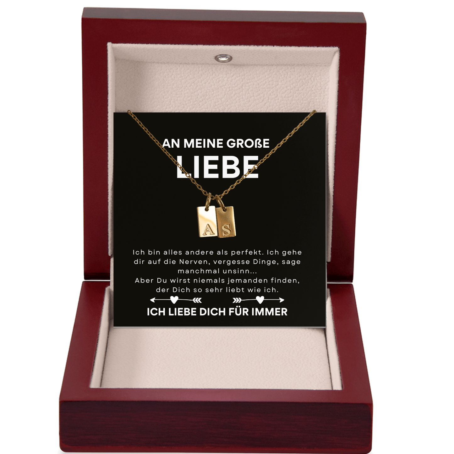 Personalisierte Kette mit zwei Initialen -  L24-T11