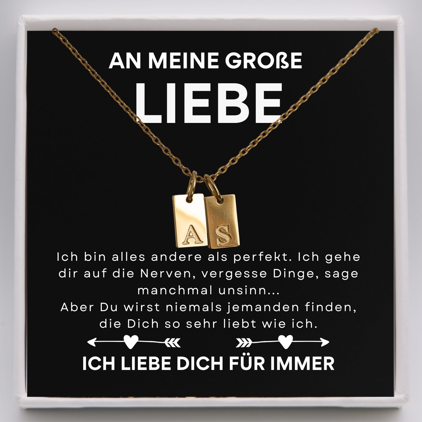 Personalisierte Kette mit zwei Initialen -  L24-T11