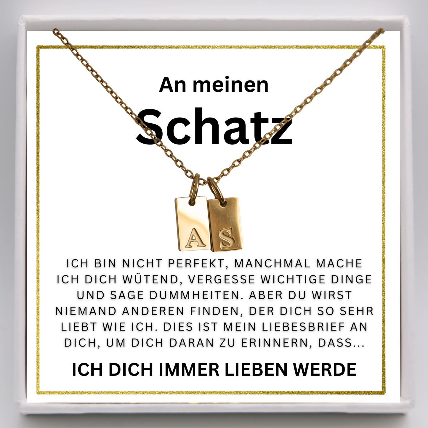 Initialen-Halskette – An meinen Schatz -  L24-T105