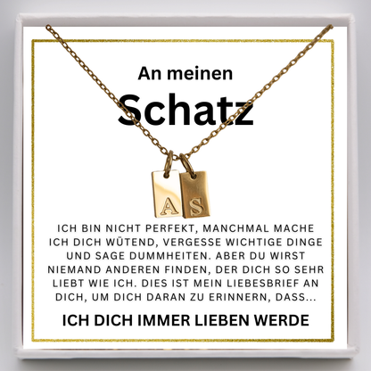 Initialen-Halskette – An meinen Schatz -  L24-T105