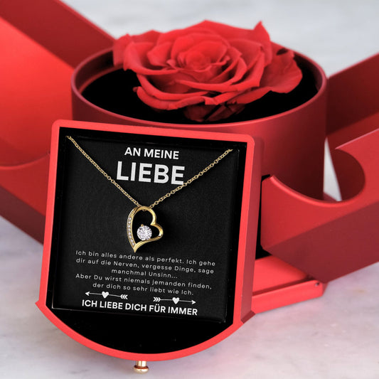 Ausführung Herz Halskette - Mit echter Rose - An meinen Liebe