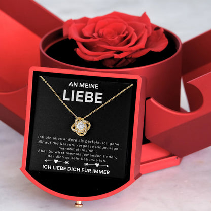 Knoten Halskette - Mit echter Rose - An meinen Liebe-L1