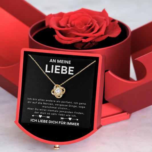 Knoten Halskette - Mit echter Rose - An meinen Liebe-L1