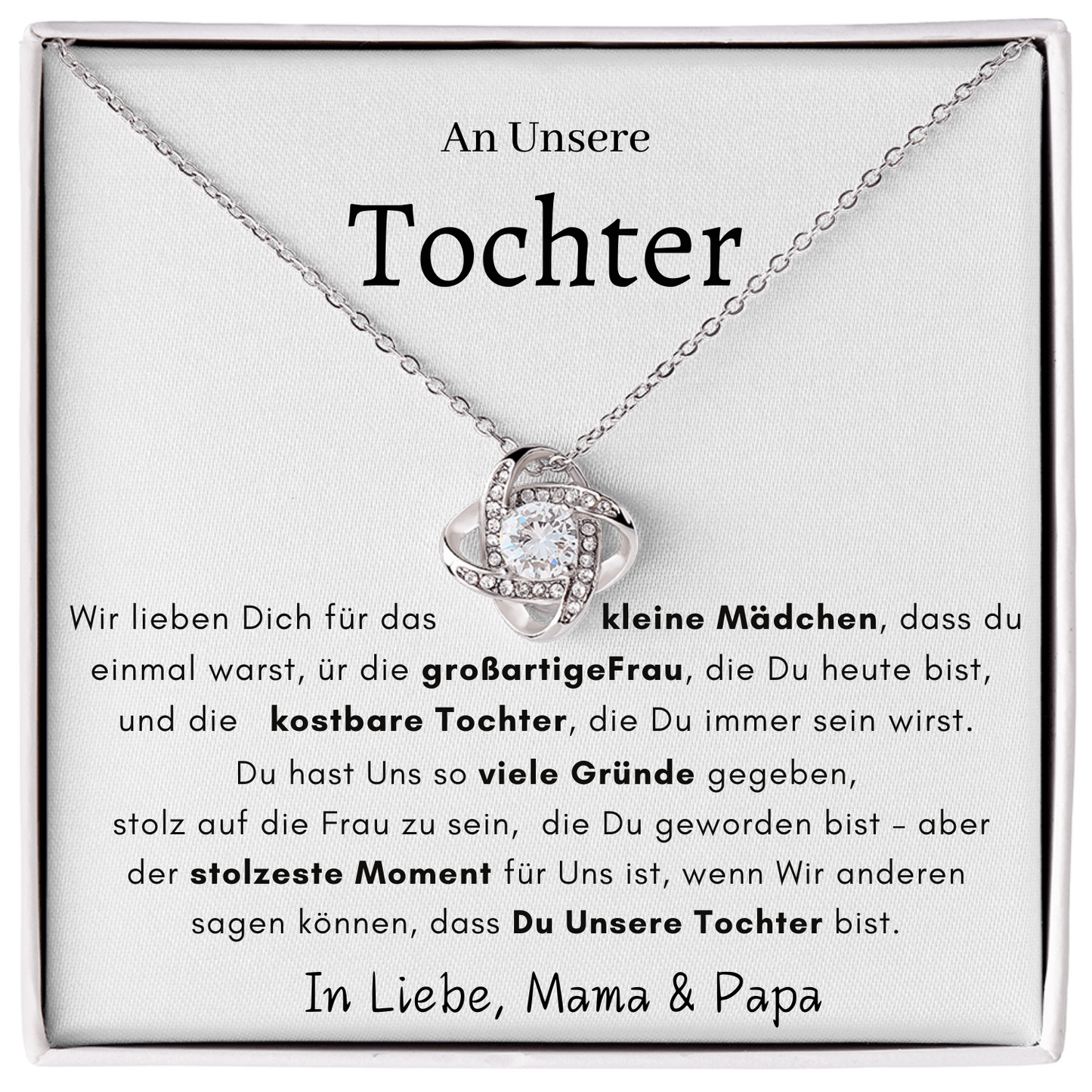 An Unsere Tochter  - Knoten Halskette- L1-T**