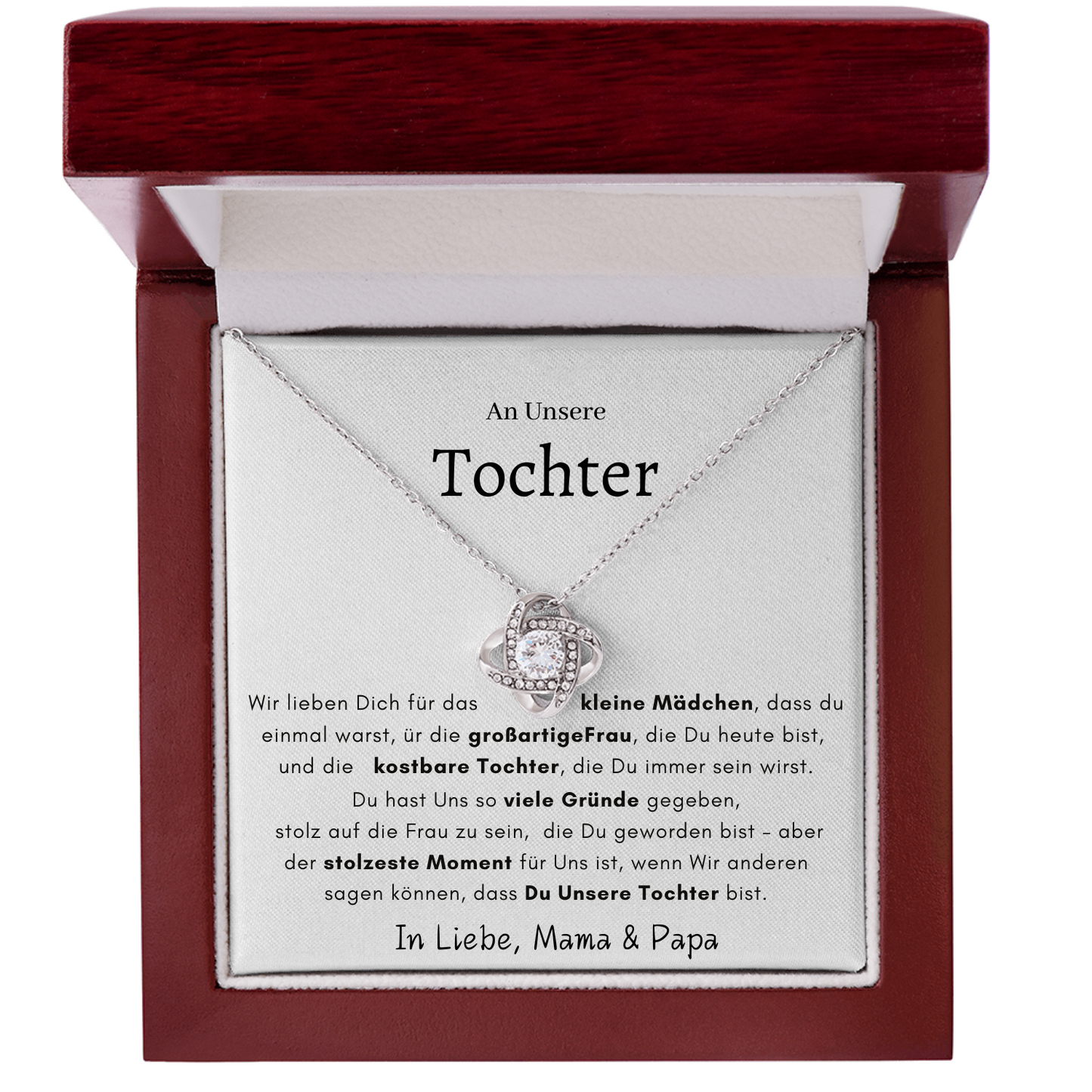 An Unsere Tochter  - Knoten Halskette- L1-T**