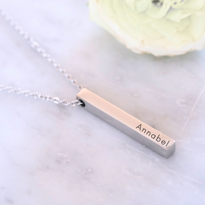 Gravierte Stab-Halskette – Trage Deine Liebsten Immer Bei Dir-L23