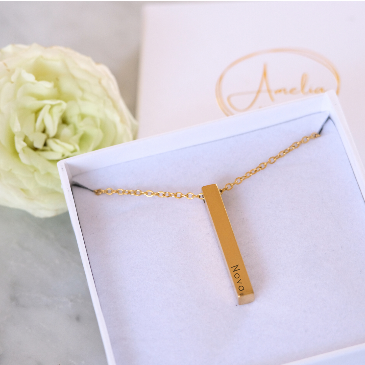 Gravierte Stab-Halskette – Trage Deine Liebsten Immer Bei Dir-L23