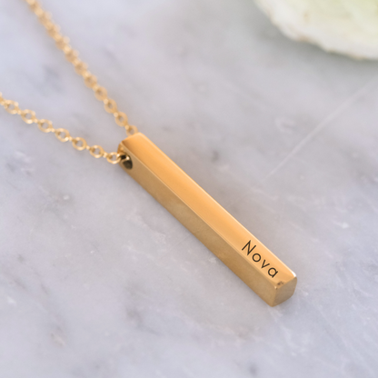 Gravierte Stab-Halskette – Trage Deine Liebsten Immer Bei Dir-L23