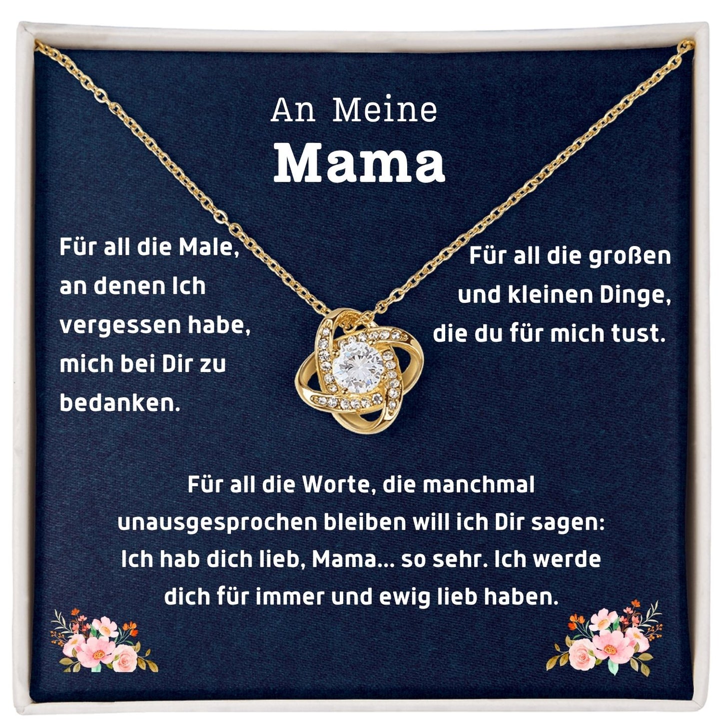 An Meine Mama  - Liefdesknoop Halsketting - L1-T77