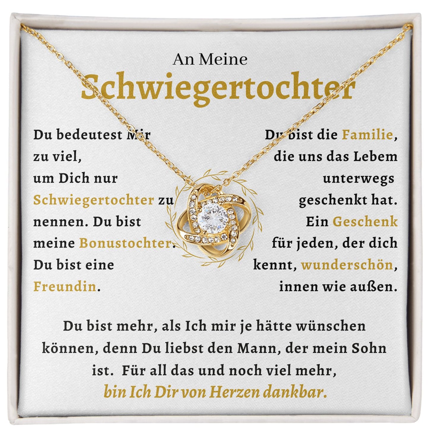 An Meine Schwiegertochter  - Liefdesknoop Halsketting-L1-T41