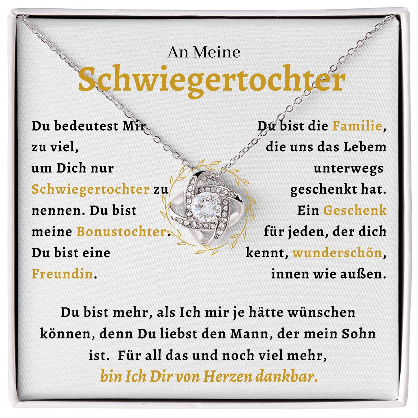 An Meine Schwiegertochter  - Liefdesknoop Halsketting-L1-T41
