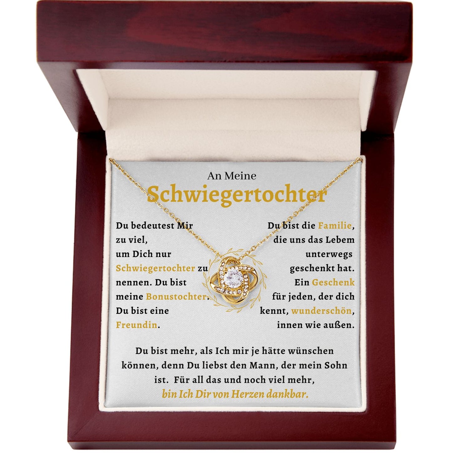 An Meine Schwiegertochter  - Liefdesknoop Halsketting-L1-T41