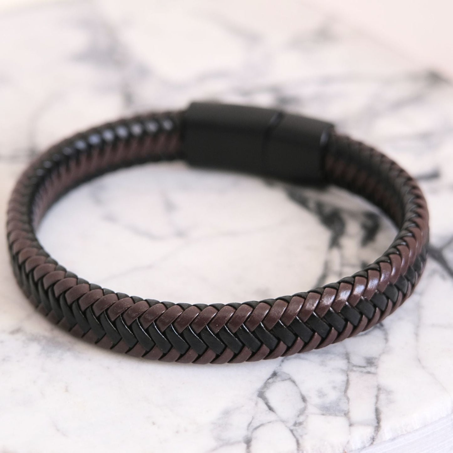 Für meinen Mann - Braunes Geflochtenes Armband  - B25-T55