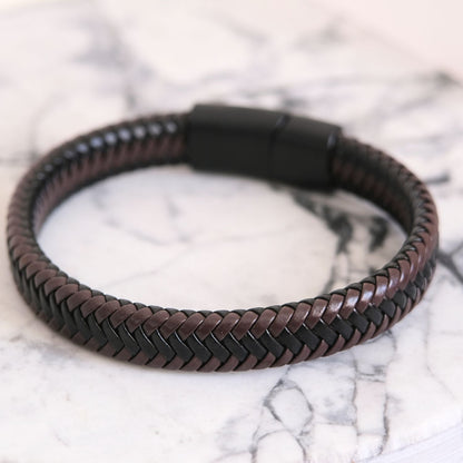 Für meinen Mann - Braunes Geflochtenes Armband  - B25-T55