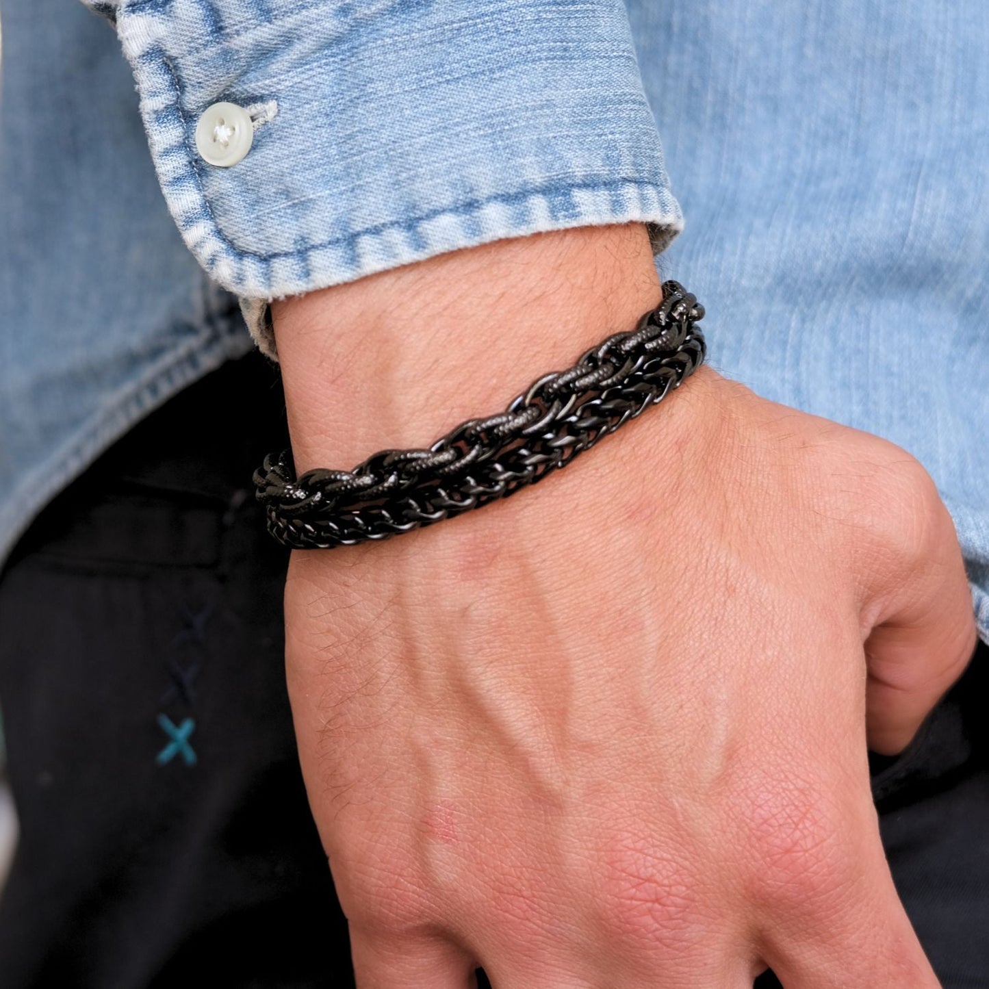 Für meinen Sohn - Armband Doppelkette - B23-T53