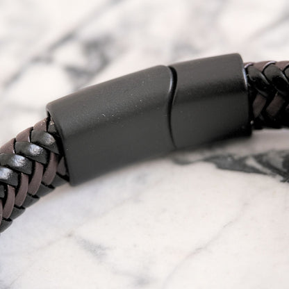 Für meinen Mann - Braunes Geflochtenes Armband  - B25-T55