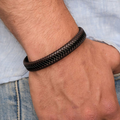 Für meinen Mann - Braunes Geflochtenes Armband  - B25-T55