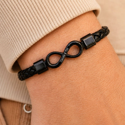 Gepersonaliseerde infinity armband, cadeau voor je man