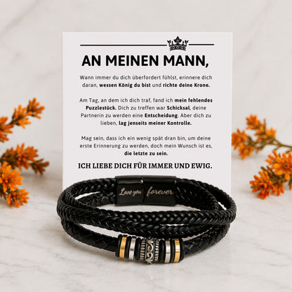 Für meinen Mann – Armband aus veganem Leder
