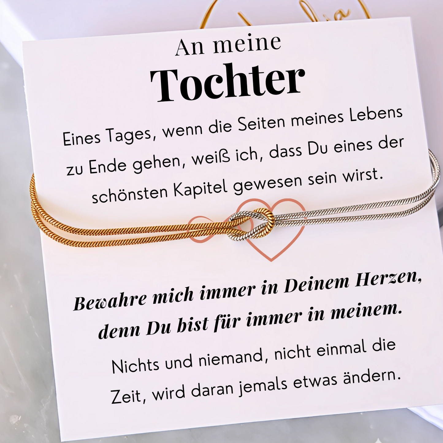 An meine Tochter - Liebesknoten-Armband - B11-T178