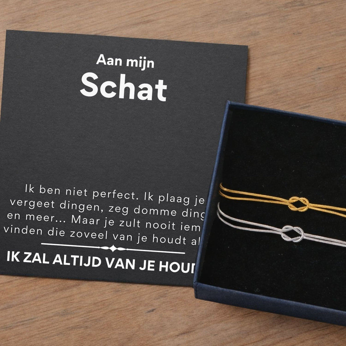 2er-Set Liebesknoten Armband – An meinen Schatz 1+1