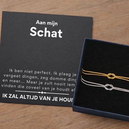 2er-Set Liebesknoten Armband – An meinen Schatz 1+1