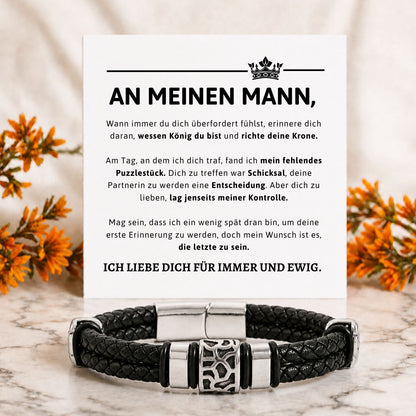 Für meinen Mann – Armband aus veganem Leder