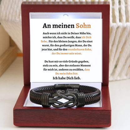 An meinen Sohn - Schwarzes Infinity-Armband- B16-T53