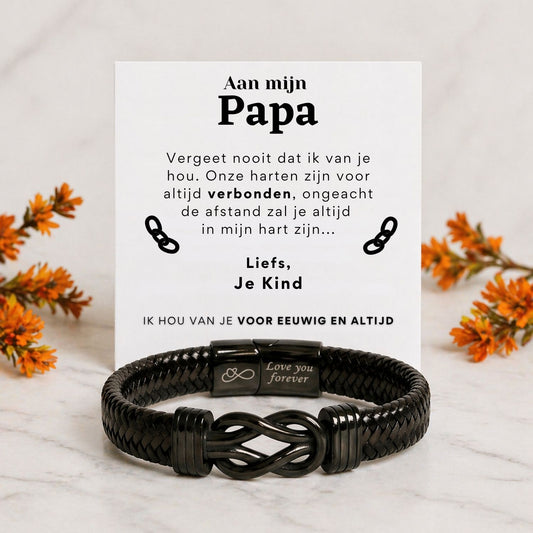Für meinen Papa – Schwarzes Infinity Armband