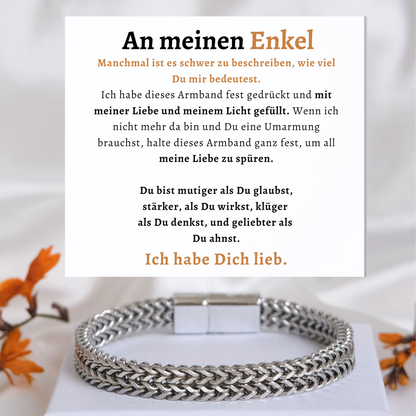 Für meinen Enkel – Deluxe Armband aus Edelstahl - B17-T50
