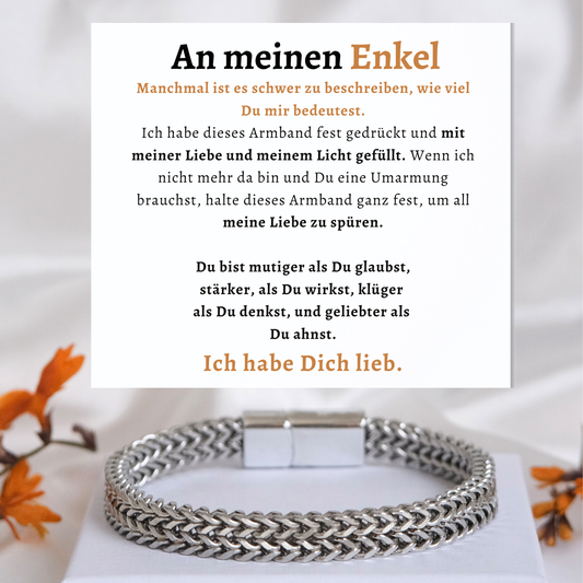 Für meinen Enkel – Deluxe Armband aus Edelstahl - B17-T50