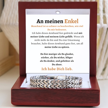 Für meinen Enkel – Deluxe Armband aus Edelstahl - B17-T50
