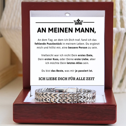 An meinen Mann - Deluxe Armband aus Edelstahl - B17-T55