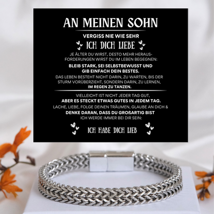 An meinen Sohn – Armband aus Edelstahl Deluxe - B17-T61-BLACK