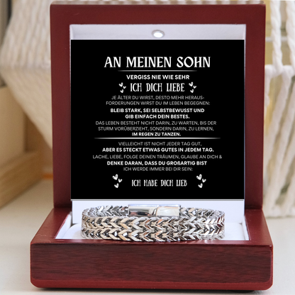 An meinen Sohn – Armband aus Edelstahl Deluxe - B17-T61-BLACK