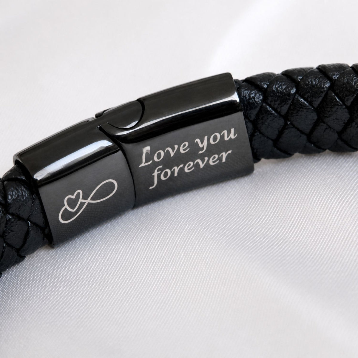 Für meinen Mann – Schwarzes geflochtenes Armband