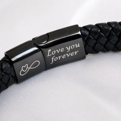 Für meinen Mann – Schwarzes geflochtenes Armband