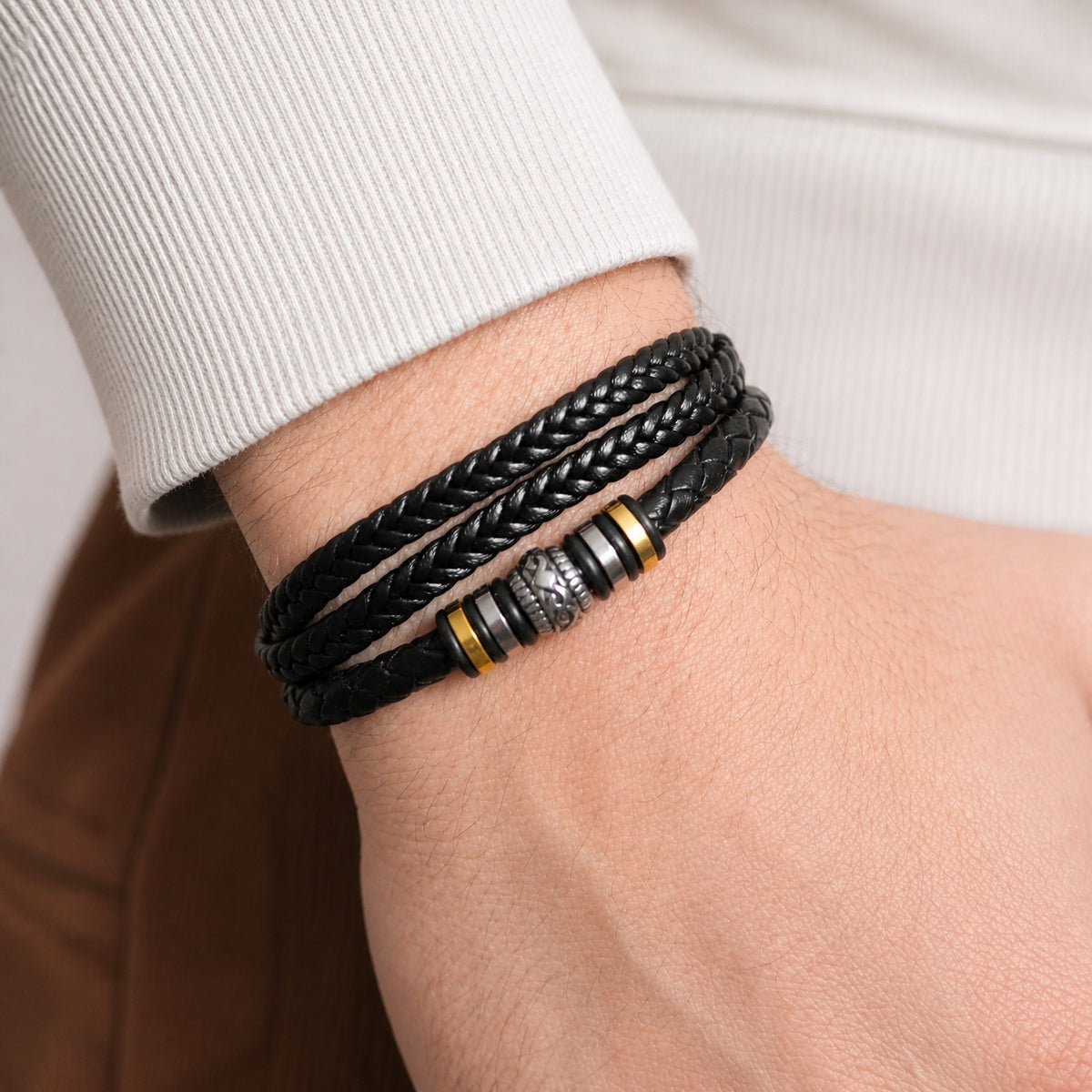 Für meinen Mann – Armband aus veganem Leder