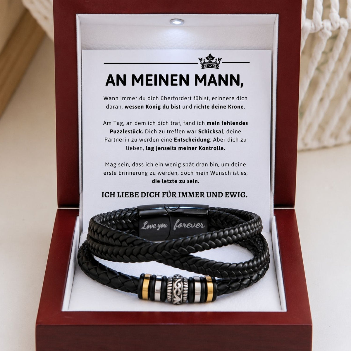 Für meinen Mann – Armband aus veganem Leder