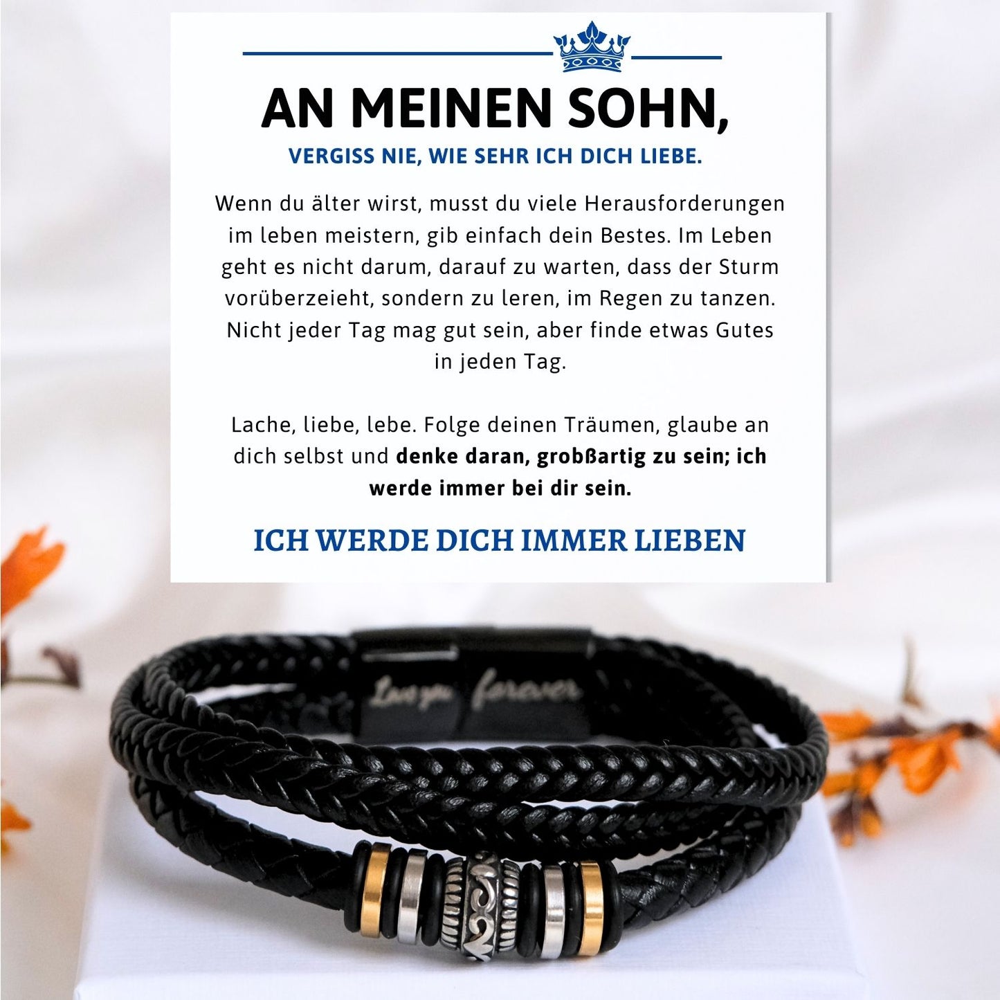 Armband für Sohn- Ein bedeutungsvolles Geschenk von Mama oder Papa- B1- T60