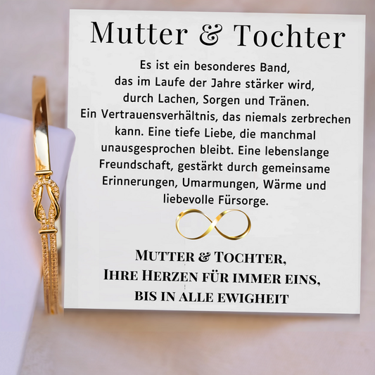Mutter & Tochter – Immer in meinem Herzen – Liebesknoten-Bangle-Armband - B20-T177