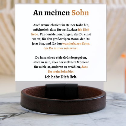 Für meinen Sohn - Armband aus braunem Leder - B24-T53