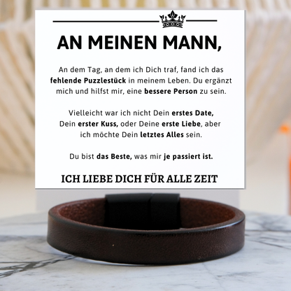 Für meinen Mann – Armband aus braunem Leder-B24-T55