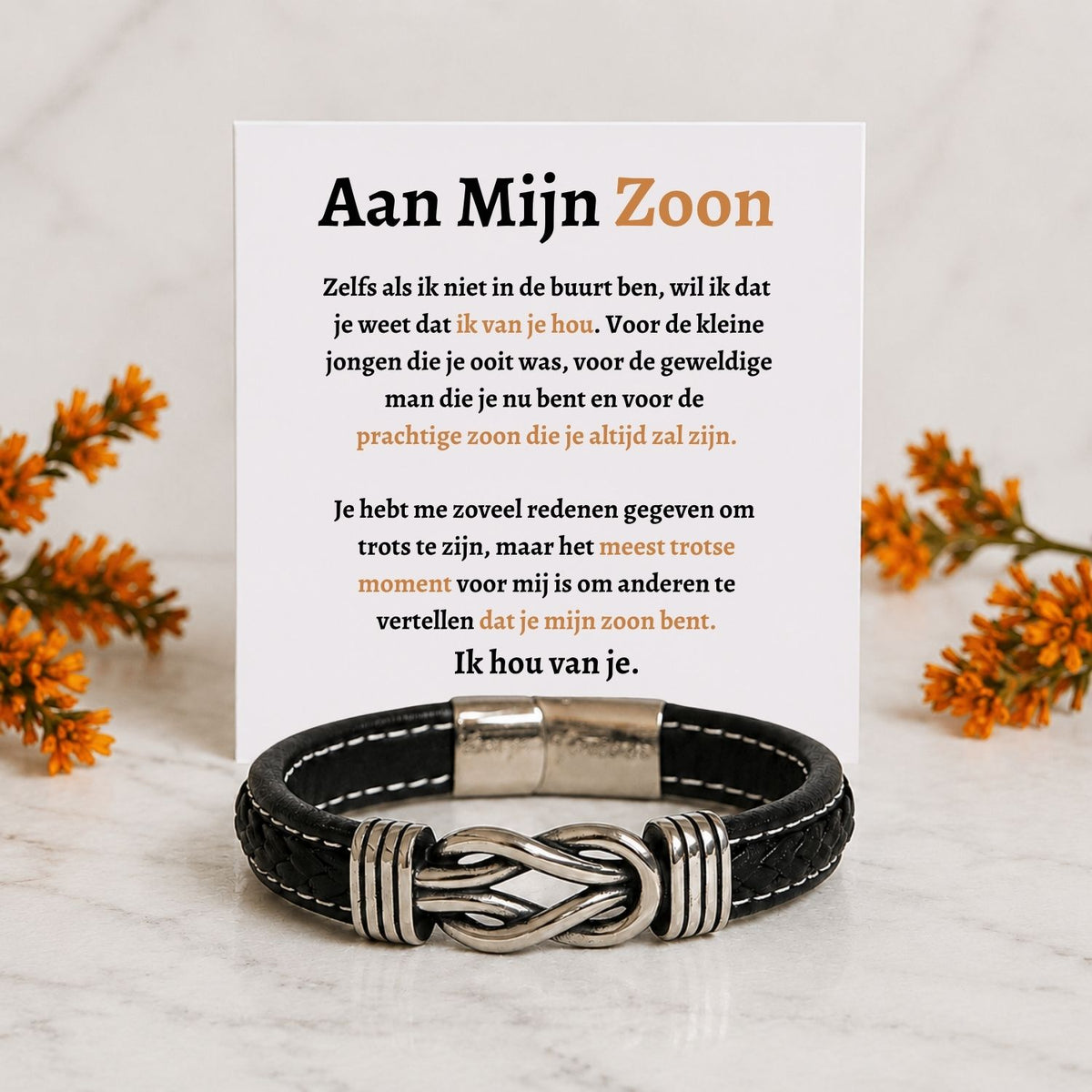 Für meinen Sohn – Infinity Armband „Der stolzeste Moment“