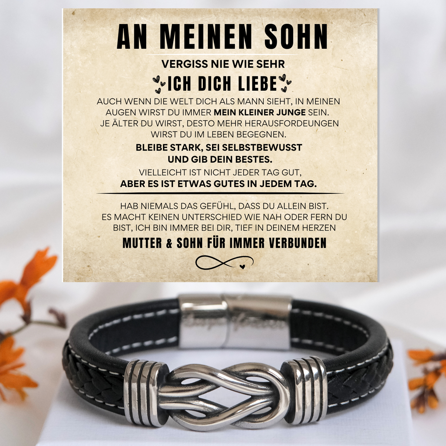 Geschenk für Sohn-Infinity-Armband - B2-T61-BEIGE