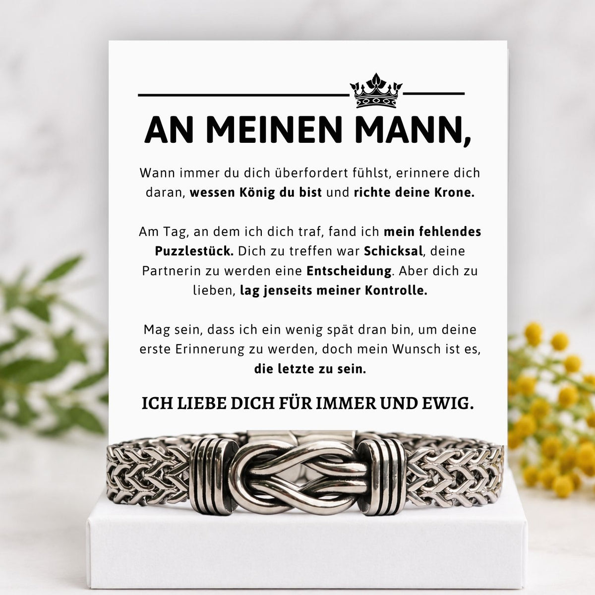 Für meinen Mann – Deluxe Infinity Armband aus Edelstahl